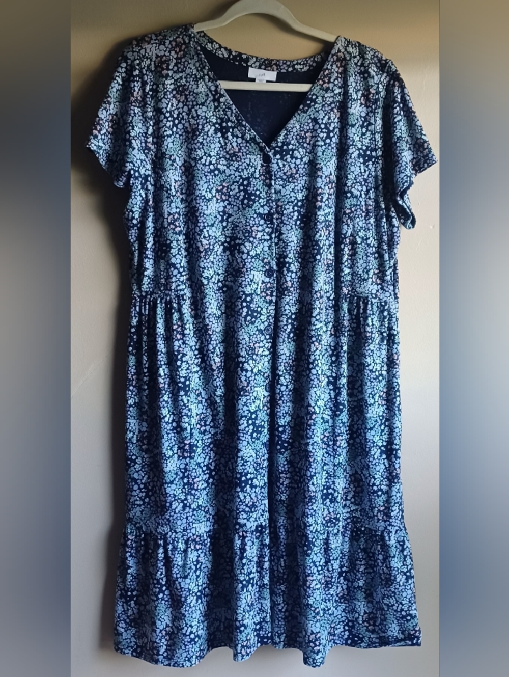 J.JILL FLORAL DRESS relaxed, stretch In Sz L